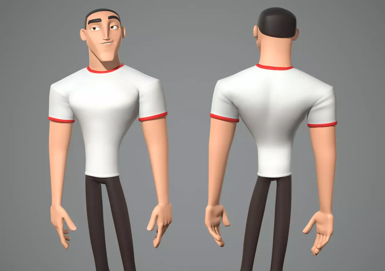 Male cartoon character Luke 3D model_0