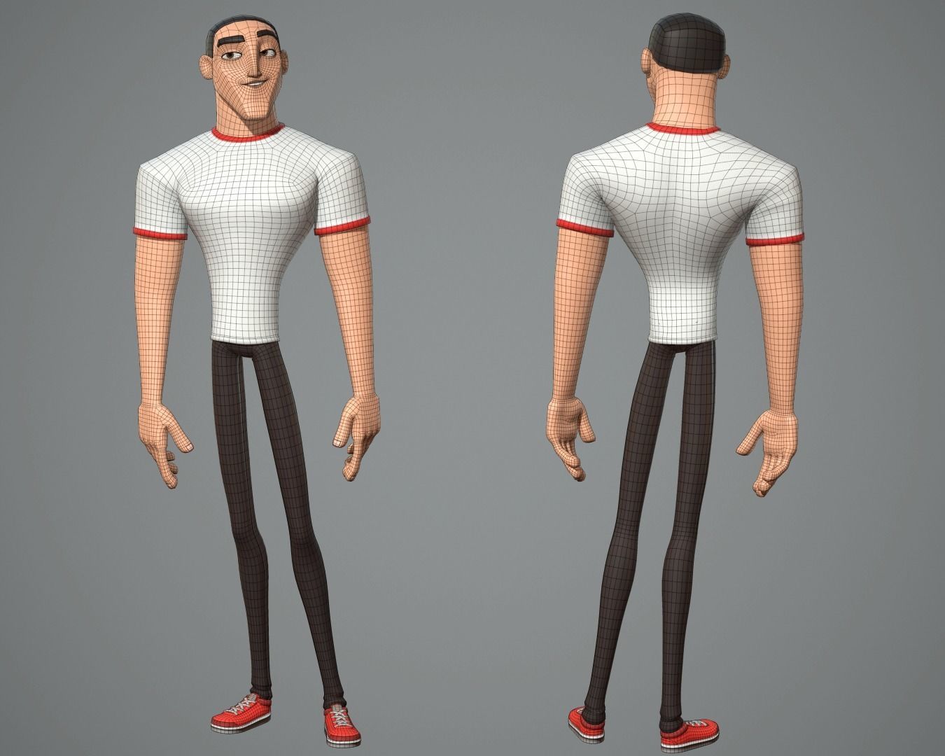 Male cartoon character Luke 3D model_4