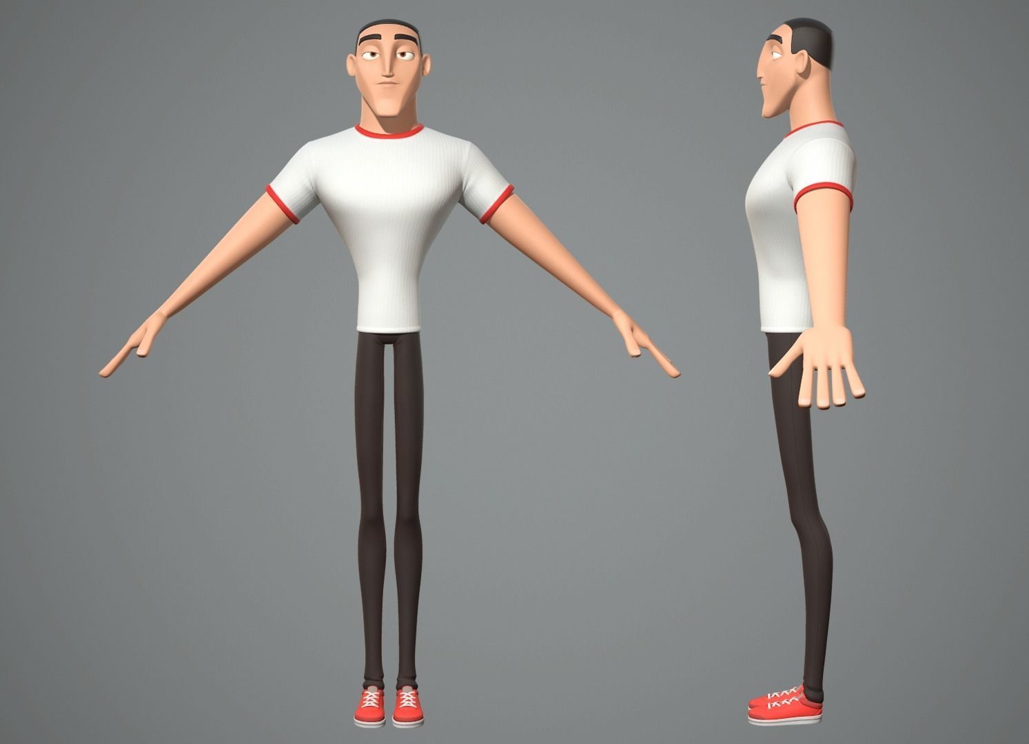 Male cartoon character Luke 3D model_2