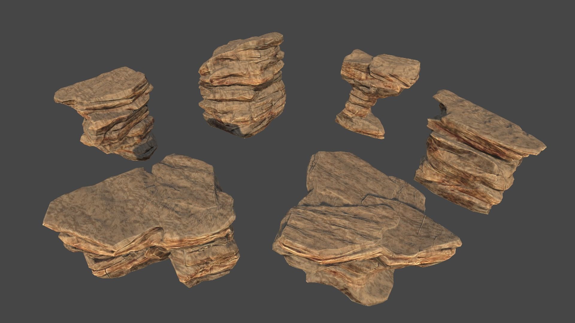 Canyon Mining Environment Pack Low-poly 3D model_6