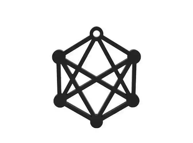 Earring pendant with hexagonal shape