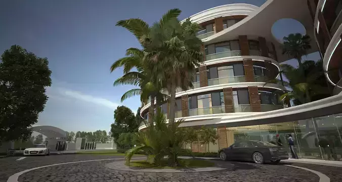 MODERN ELLIPSE HOTEL 3D model