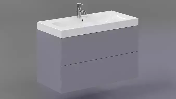 Washbasin bathroom vanity with two drawers