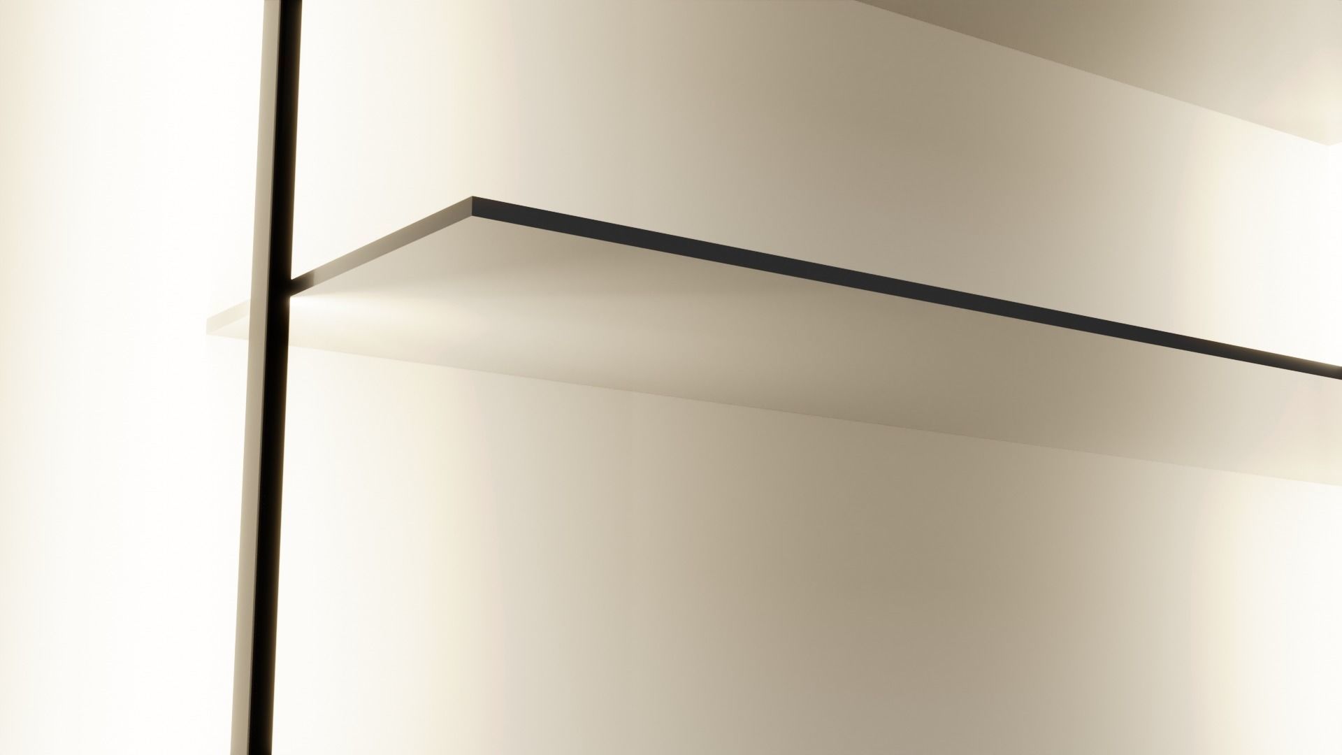 Wallmounted Shelf with LED lights Low-poly 3D model_3