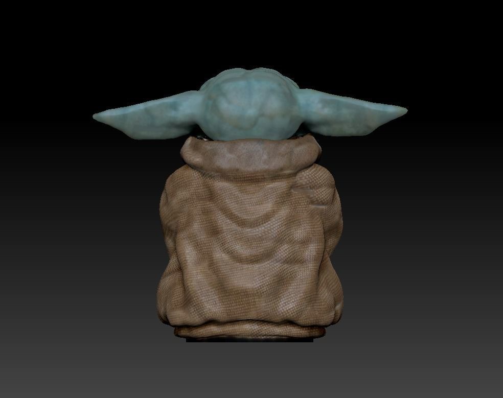 Baby Yoda holding bowl 3D print model_3