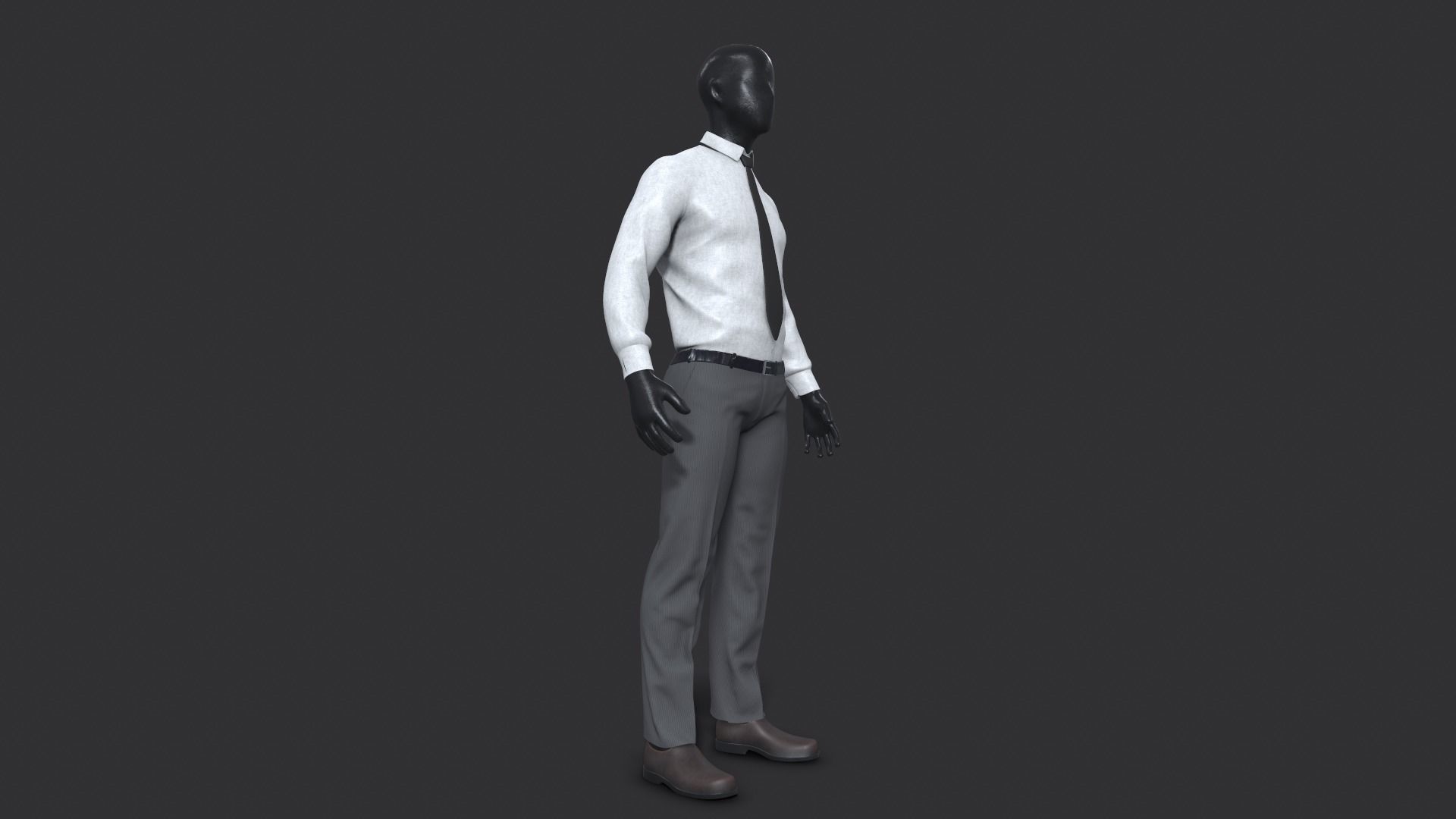 Suit 3D Model man in shirt and tie 3D model_29