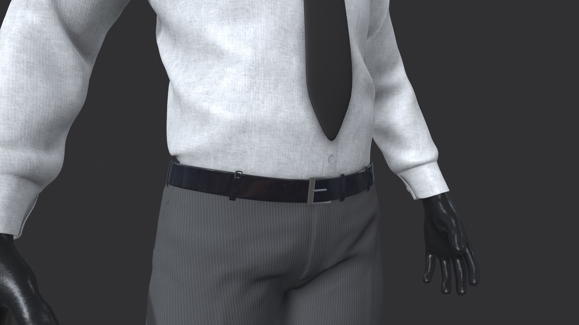 Suit 3D Model man in shirt and tie 3D model_16