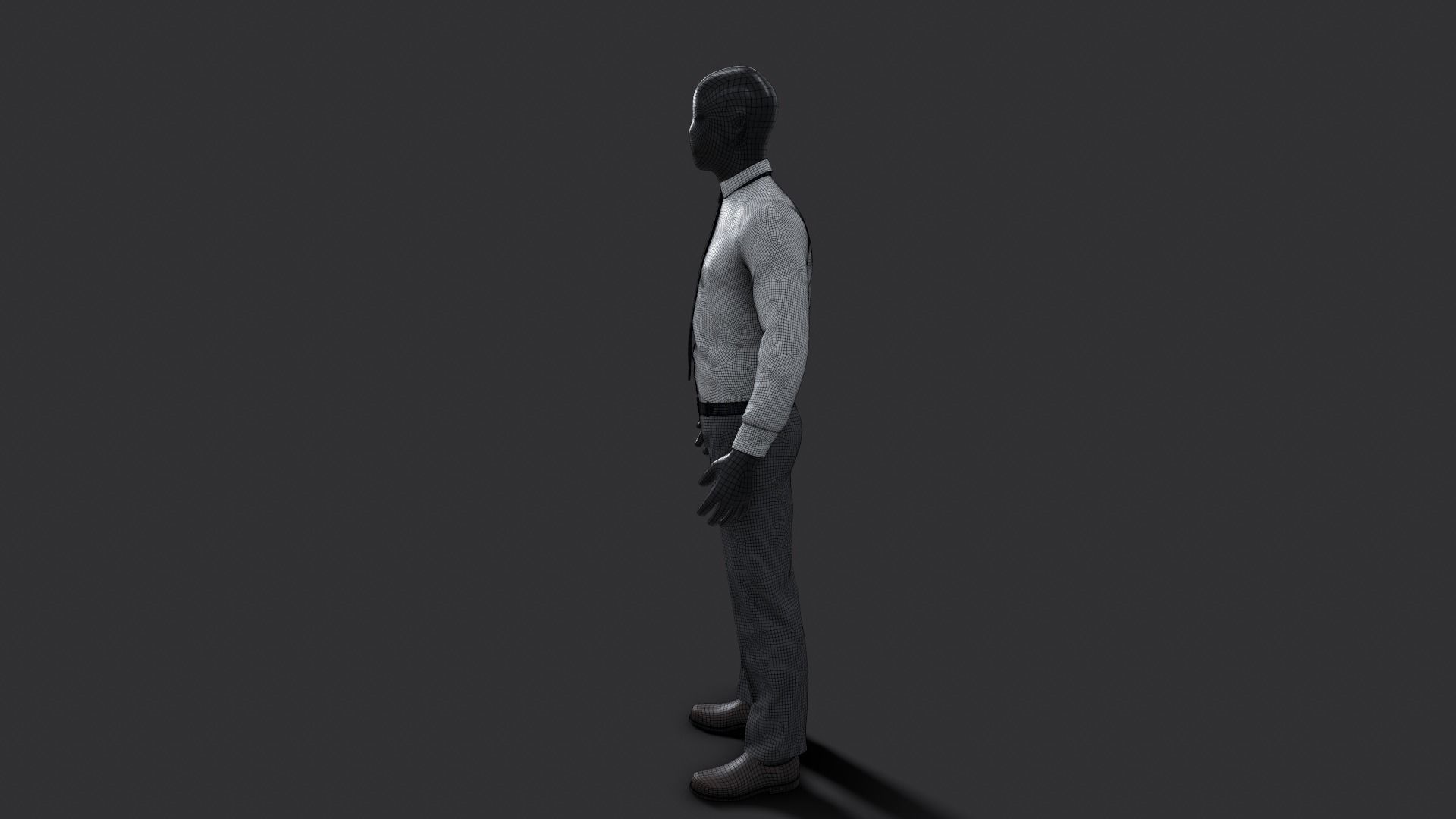 Suit 3D Model man in shirt and tie 3D model_9
