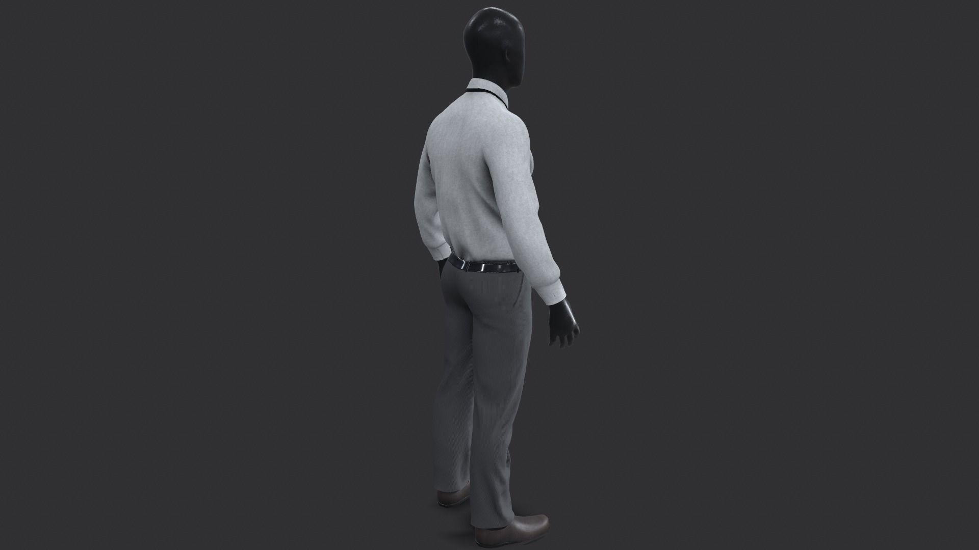 Suit 3D Model man in shirt and tie 3D model_4