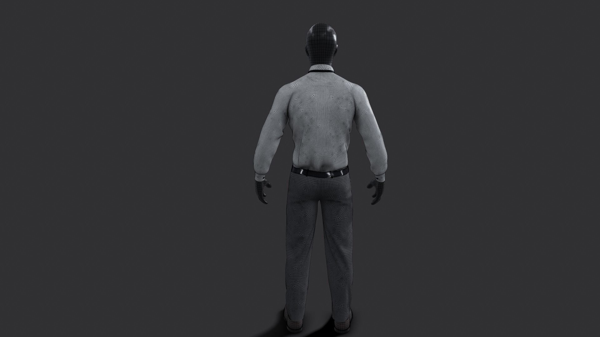 Suit 3D Model man in shirt and tie 3D model_26