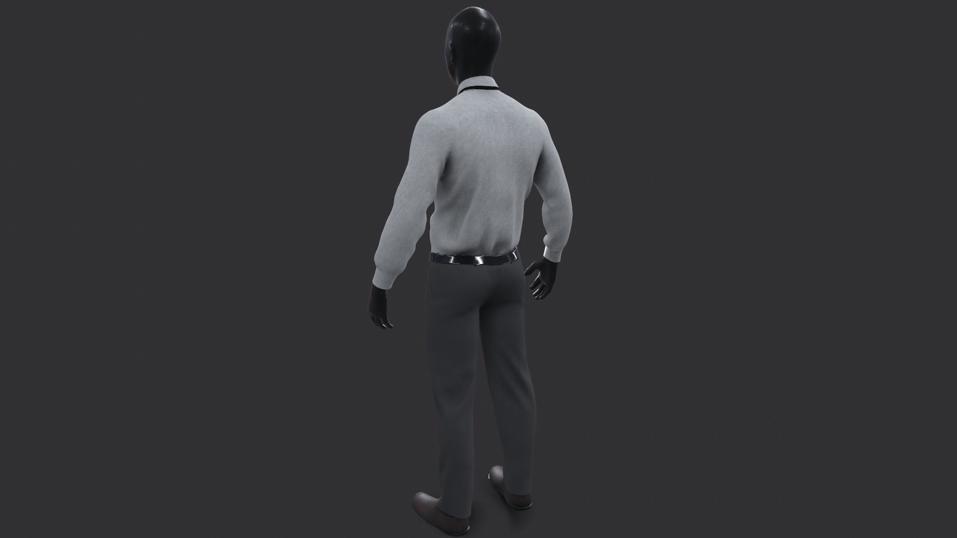 Suit 3D Model man in shirt and tie 3D model_3