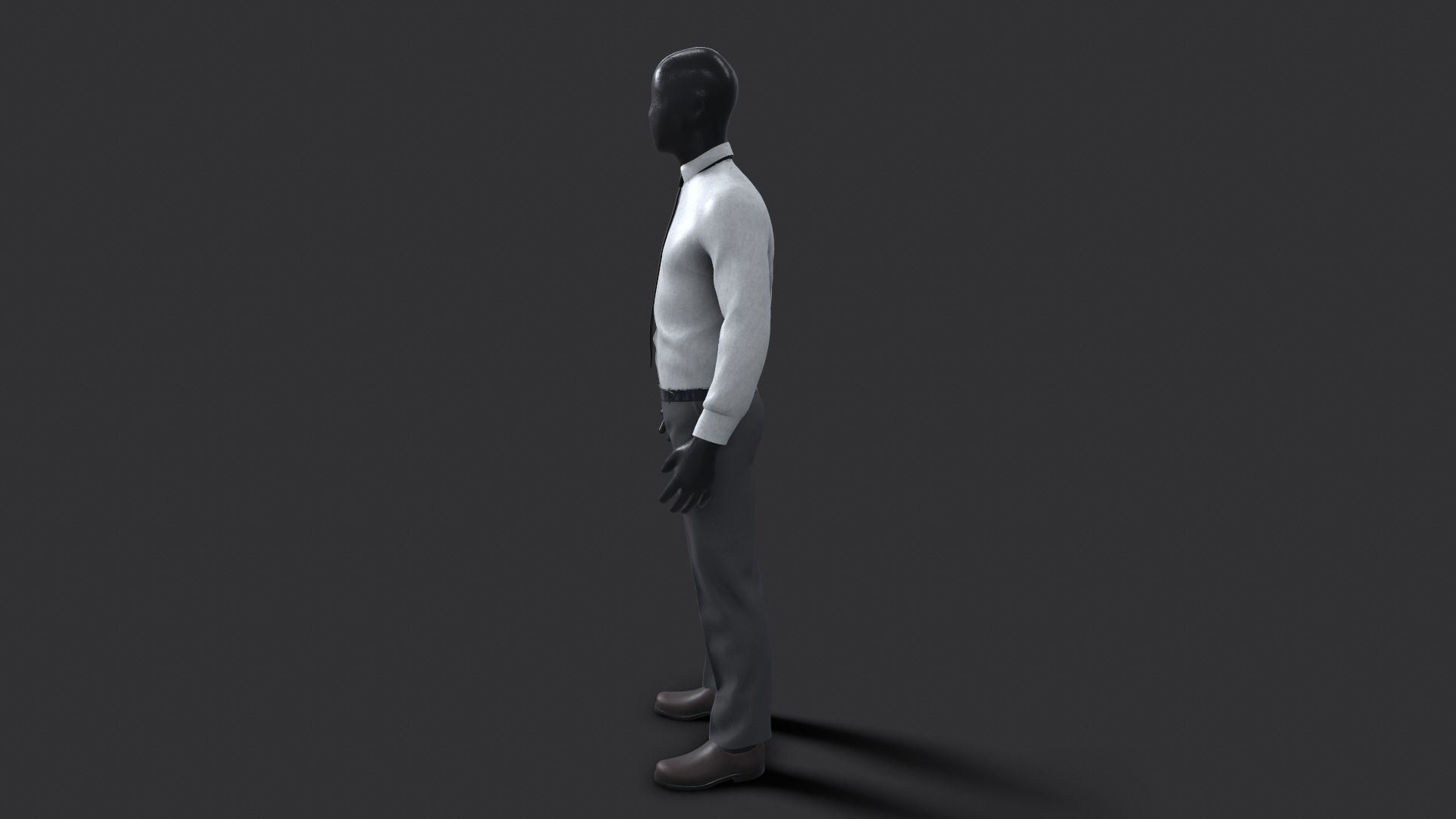 Suit 3D Model man in shirt and tie 3D model_2