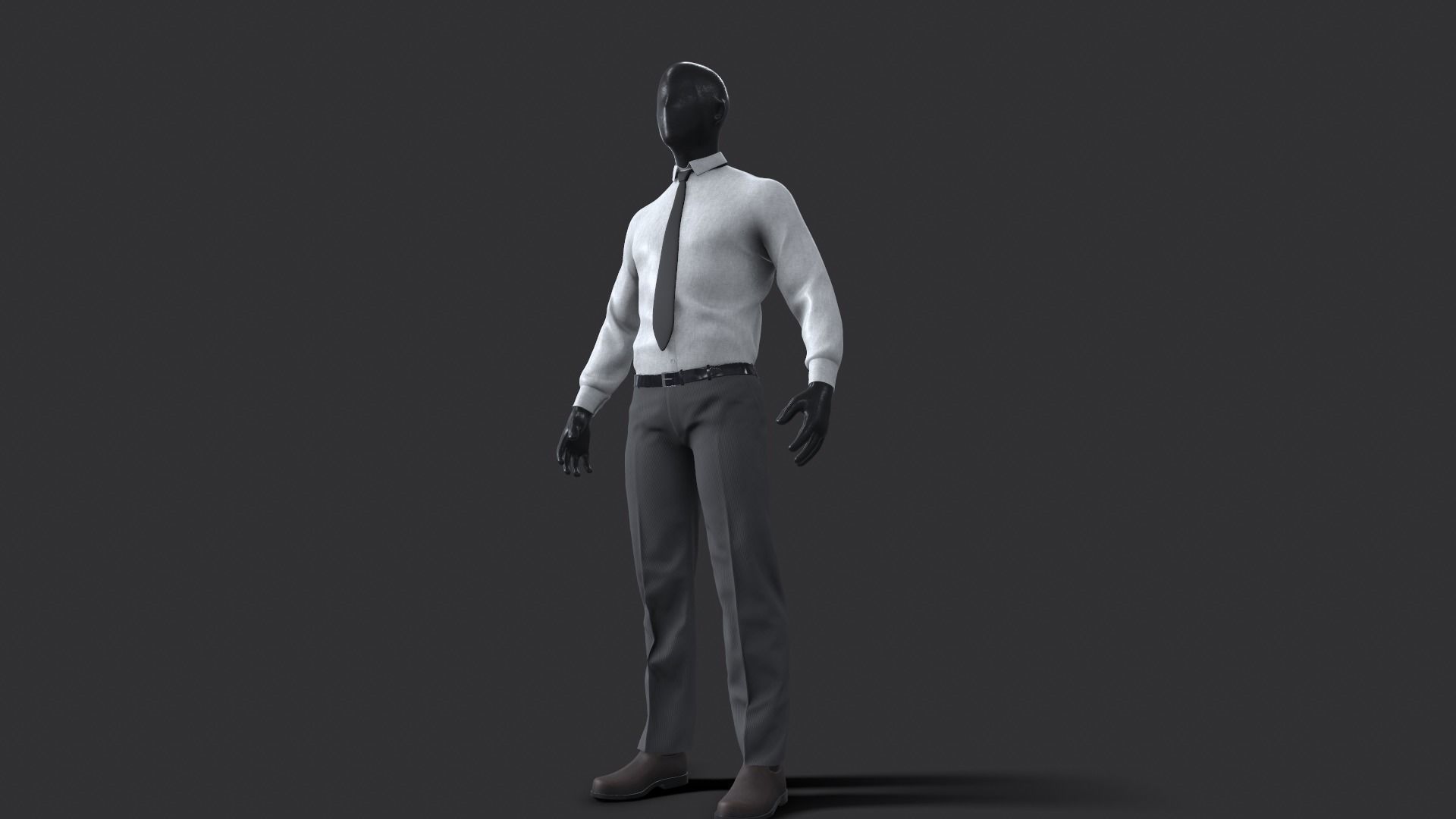 Suit 3D Model man in shirt and tie 3D model_30
