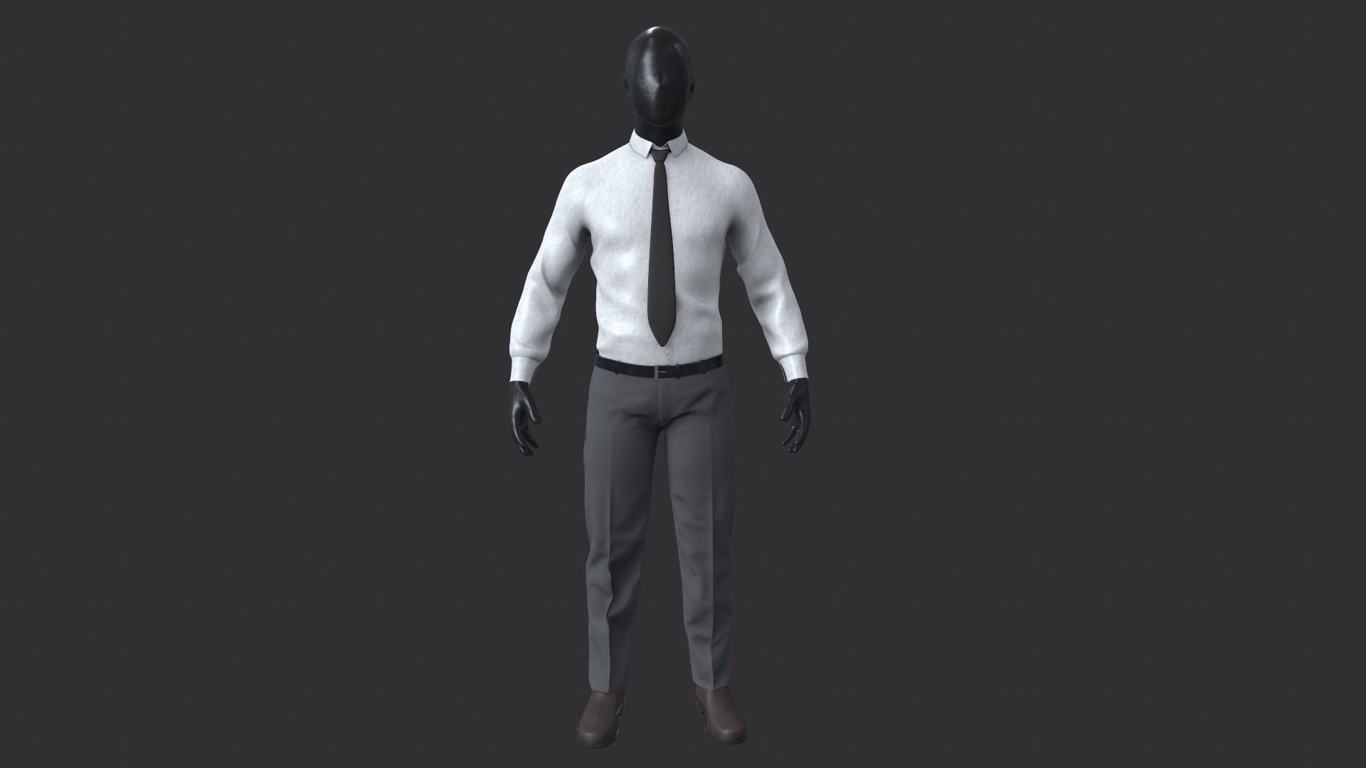 Suit 3D Model man in shirt and tie 3D model_31