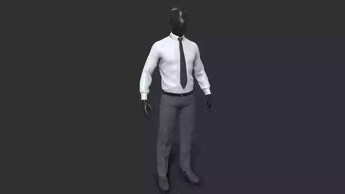 Suit 3D Model man in shirt and tie