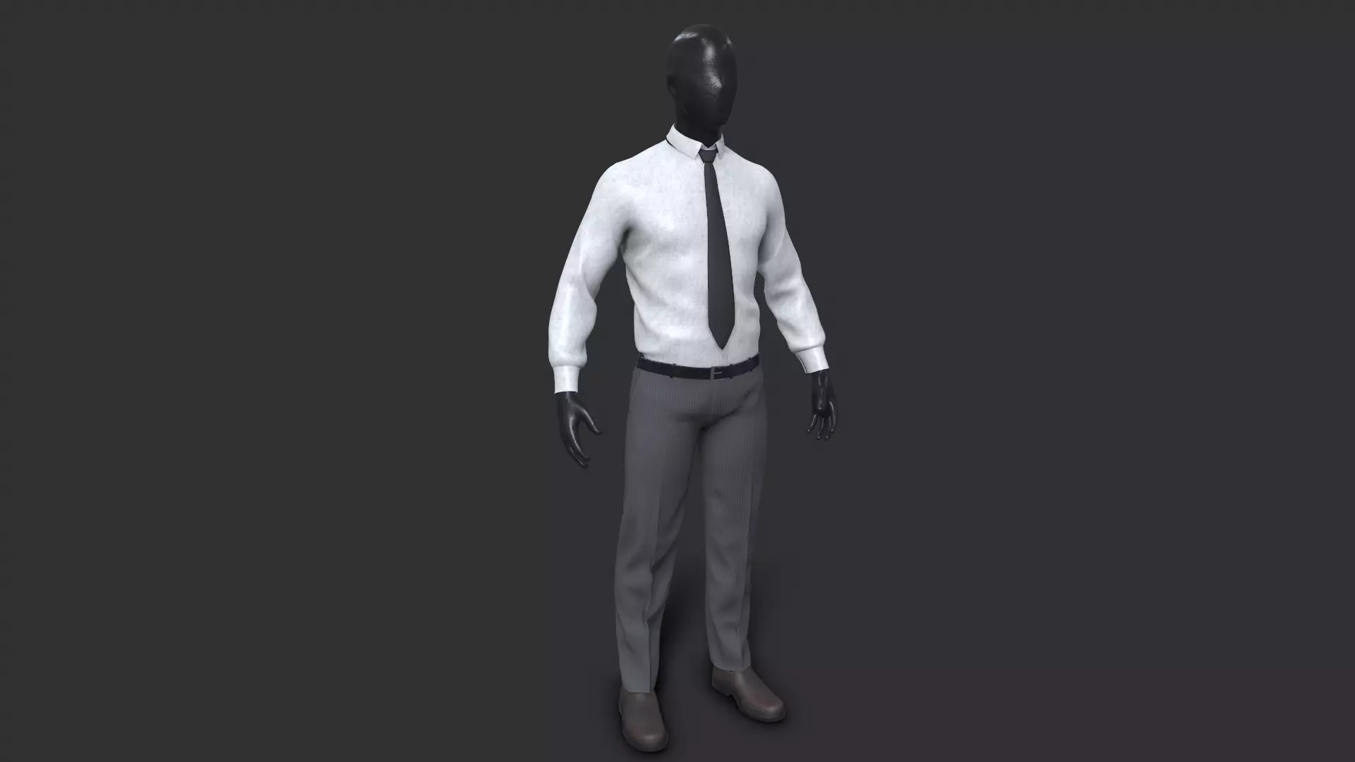 Suit 3D Model man in shirt and tie 3D model_0
