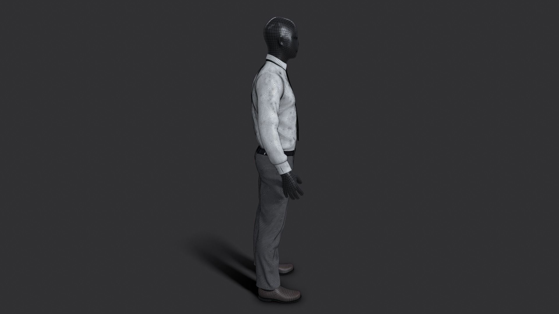 Suit 3D Model man in shirt and tie 3D model_27