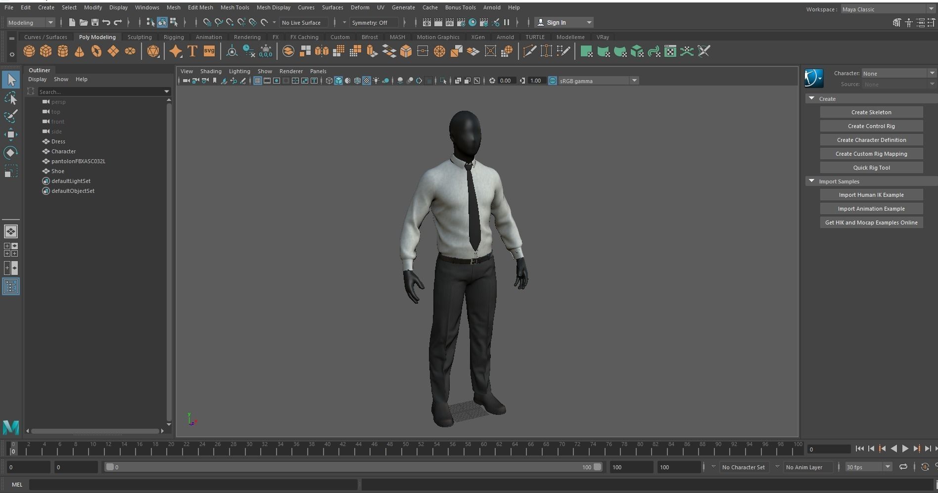 Suit 3D Model man in shirt and tie 3D model_34