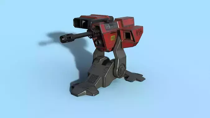 Lowpoly Turret robot