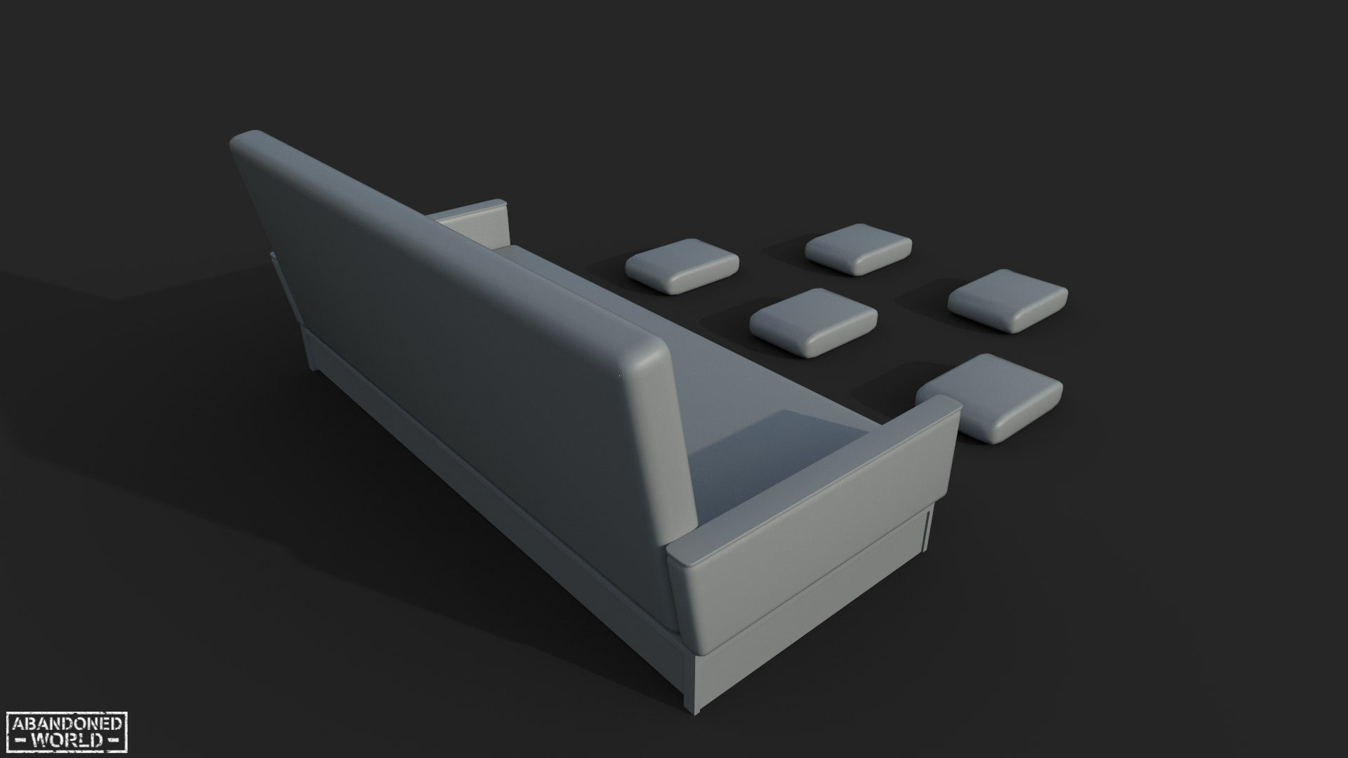 Old Sofa Low-poly 3D model_10