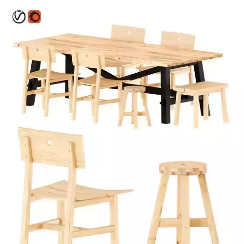 SKOGSTA table and chairs