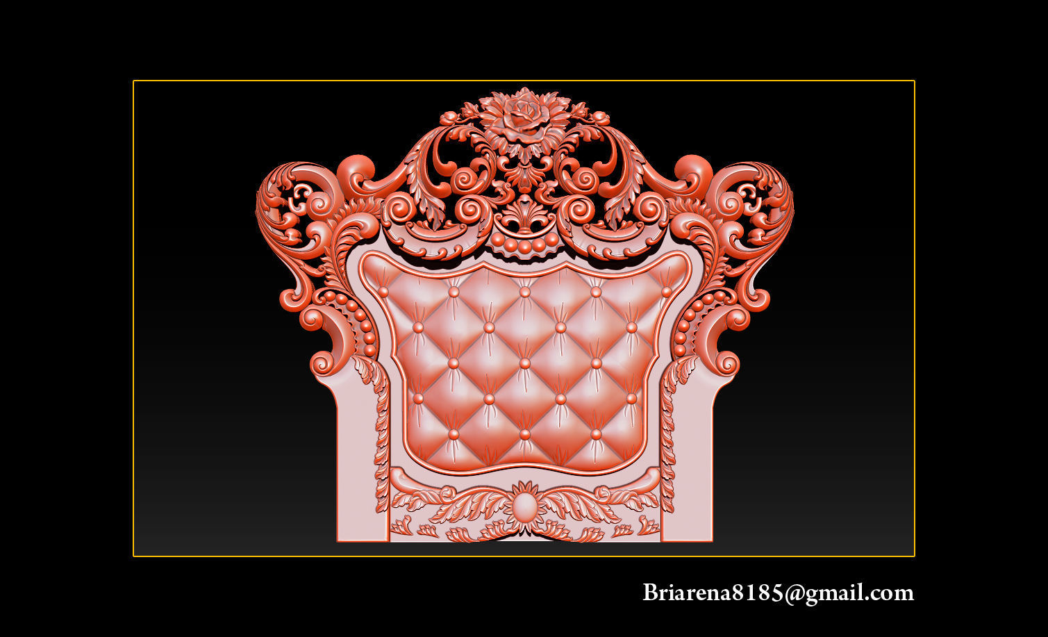 Furniture  wood carving file stl OBJ and ZTL for CNC 3D print model_2