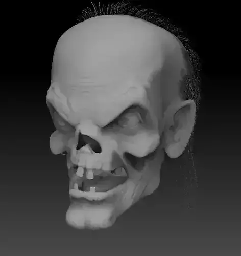 Cryptkeeper skull with spikes on face