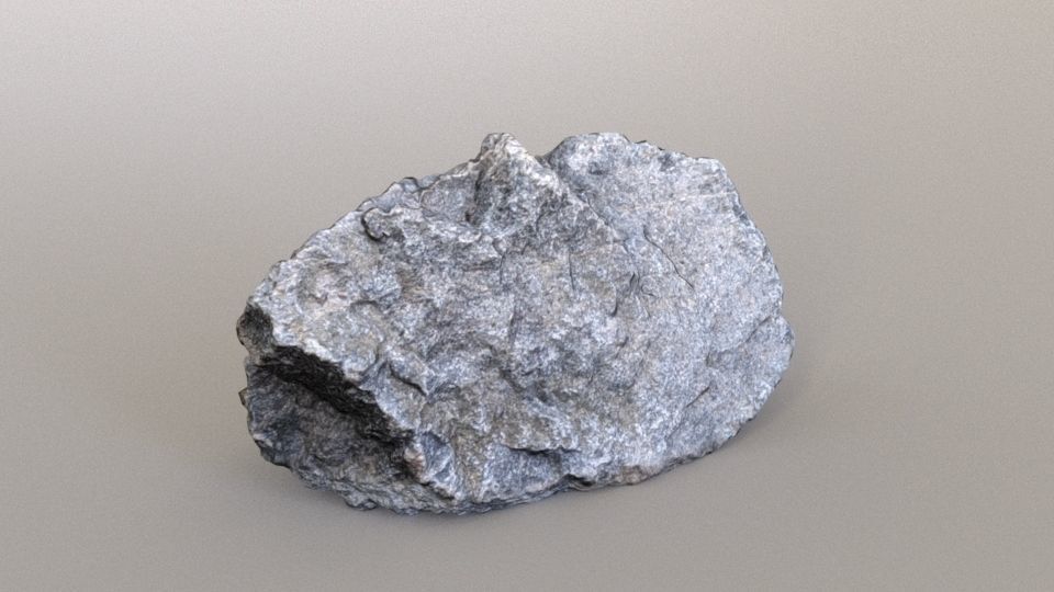 Photoscanned Basalt Rock Free low-poly 3D model_1