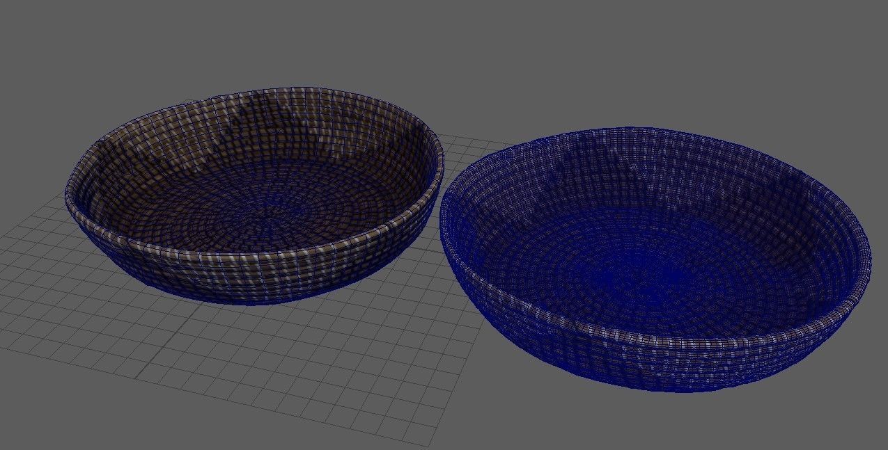 Designer Seagrass Basket Decorative Bowl Low-poly 3D model_10