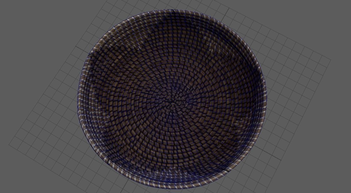 Designer Seagrass Basket Decorative Bowl Low-poly 3D model_18