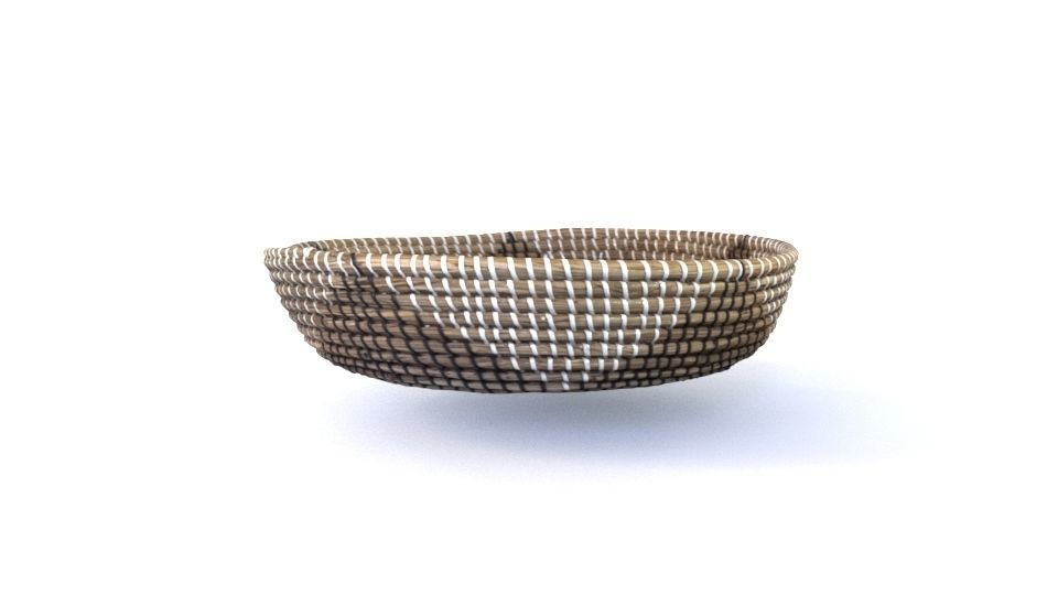 Designer Seagrass Basket Decorative Bowl Low-poly 3D model_2