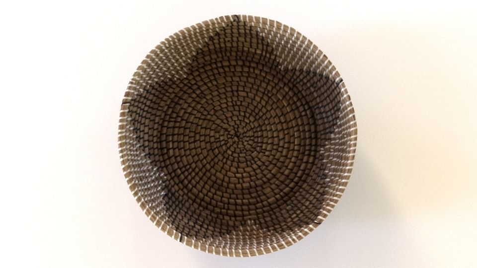Designer Seagrass Basket Decorative Bowl Low-poly 3D model_3