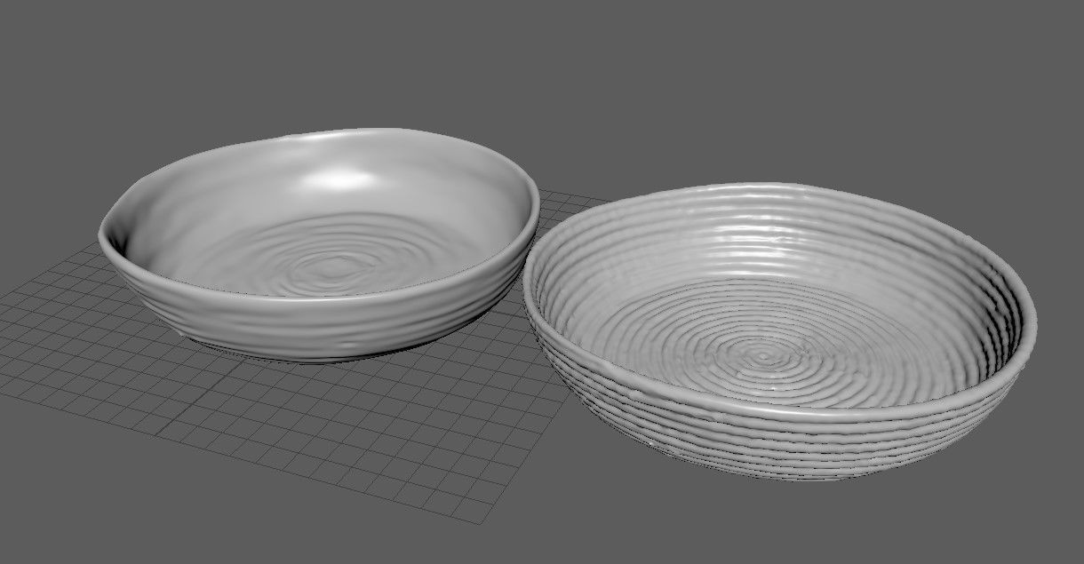 Designer Seagrass Basket Decorative Bowl Low-poly 3D model_9