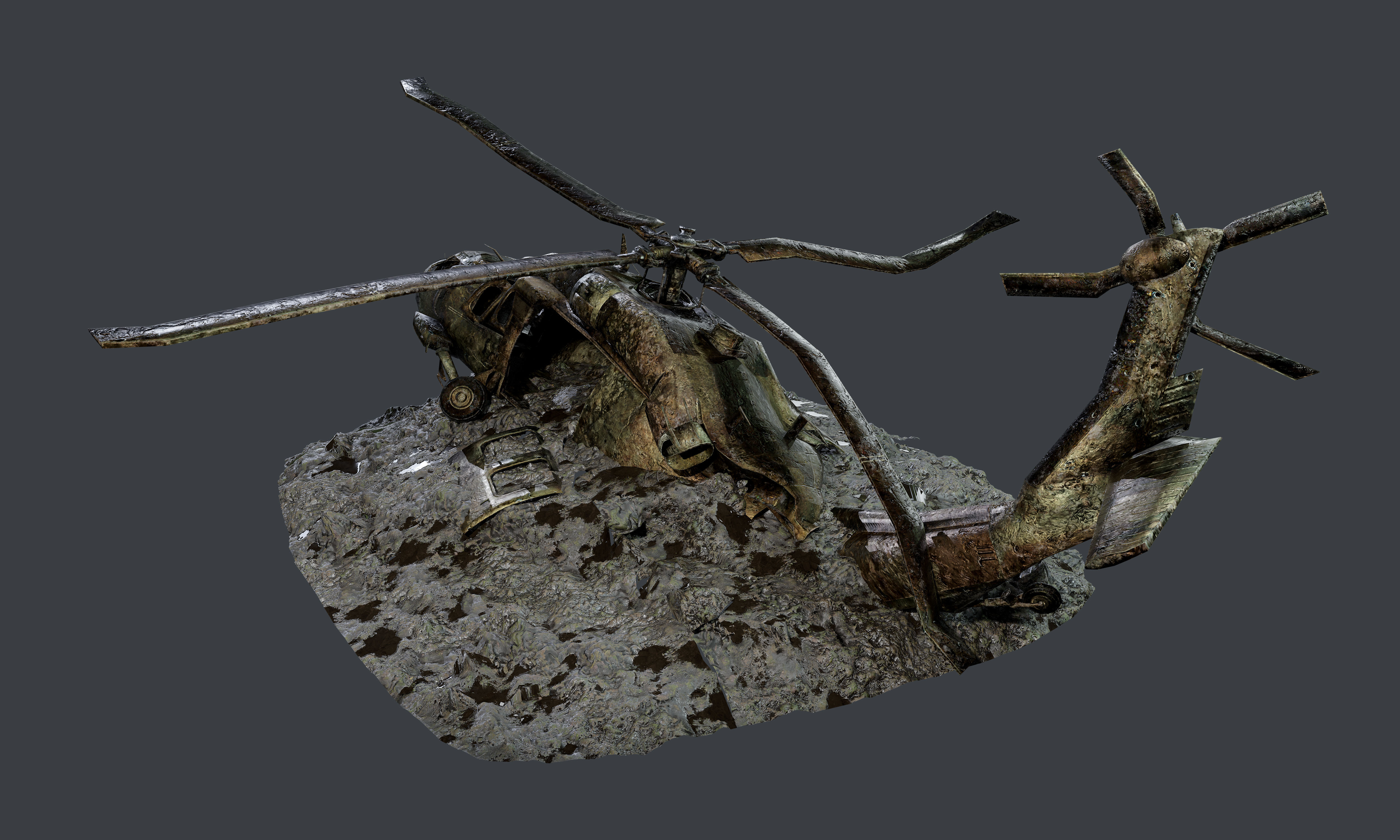 Sikorsky UH60 Black Hawk Military Helicopter Game Ready Pack 04 Low-poly 3D model_6