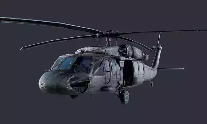 GAME READY Sikorsky UH60 Black Hawk Helicopter 02 Low-poly 3D model