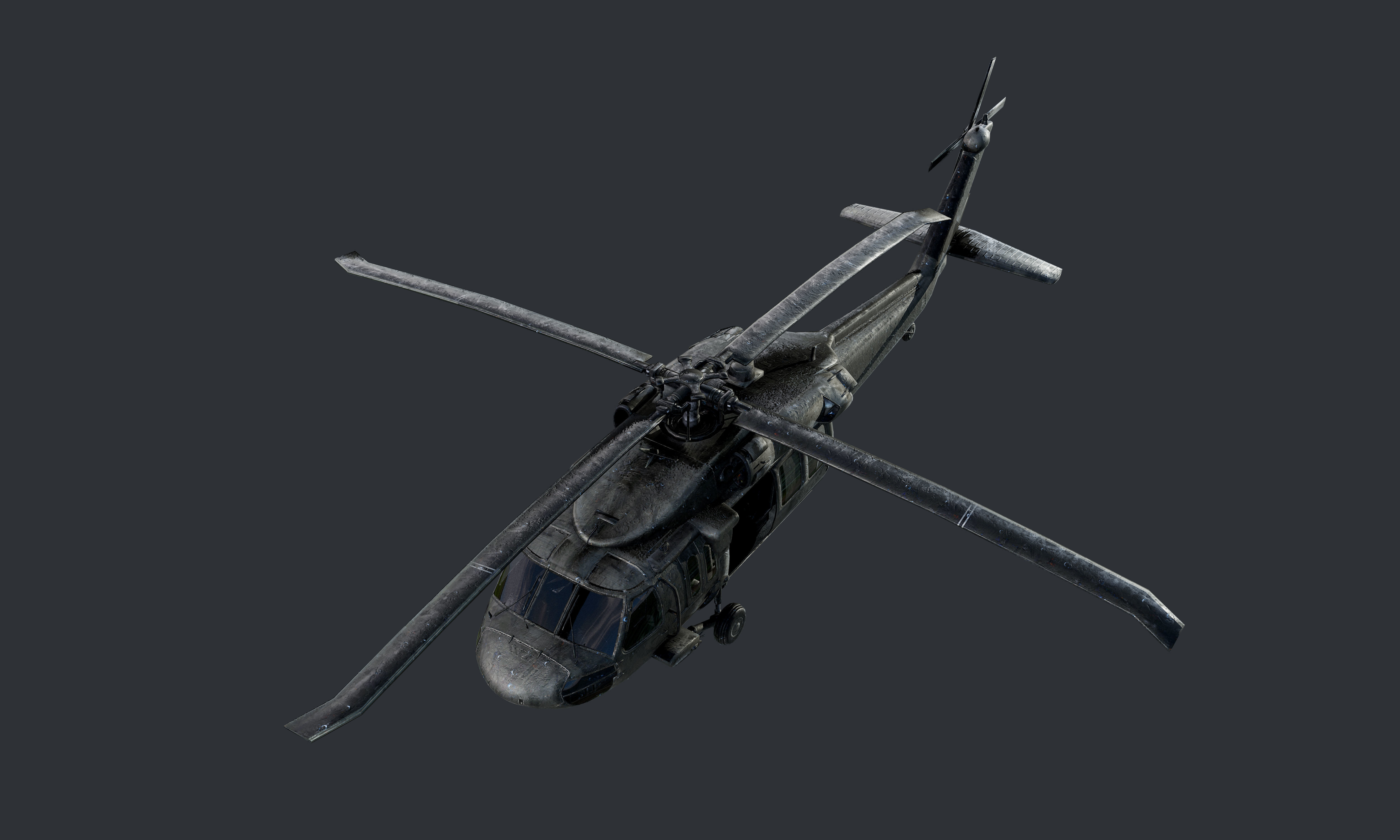 GAME READY Sikorsky UH60 Black Hawk Helicopter 02 Low-poly 3D model_3