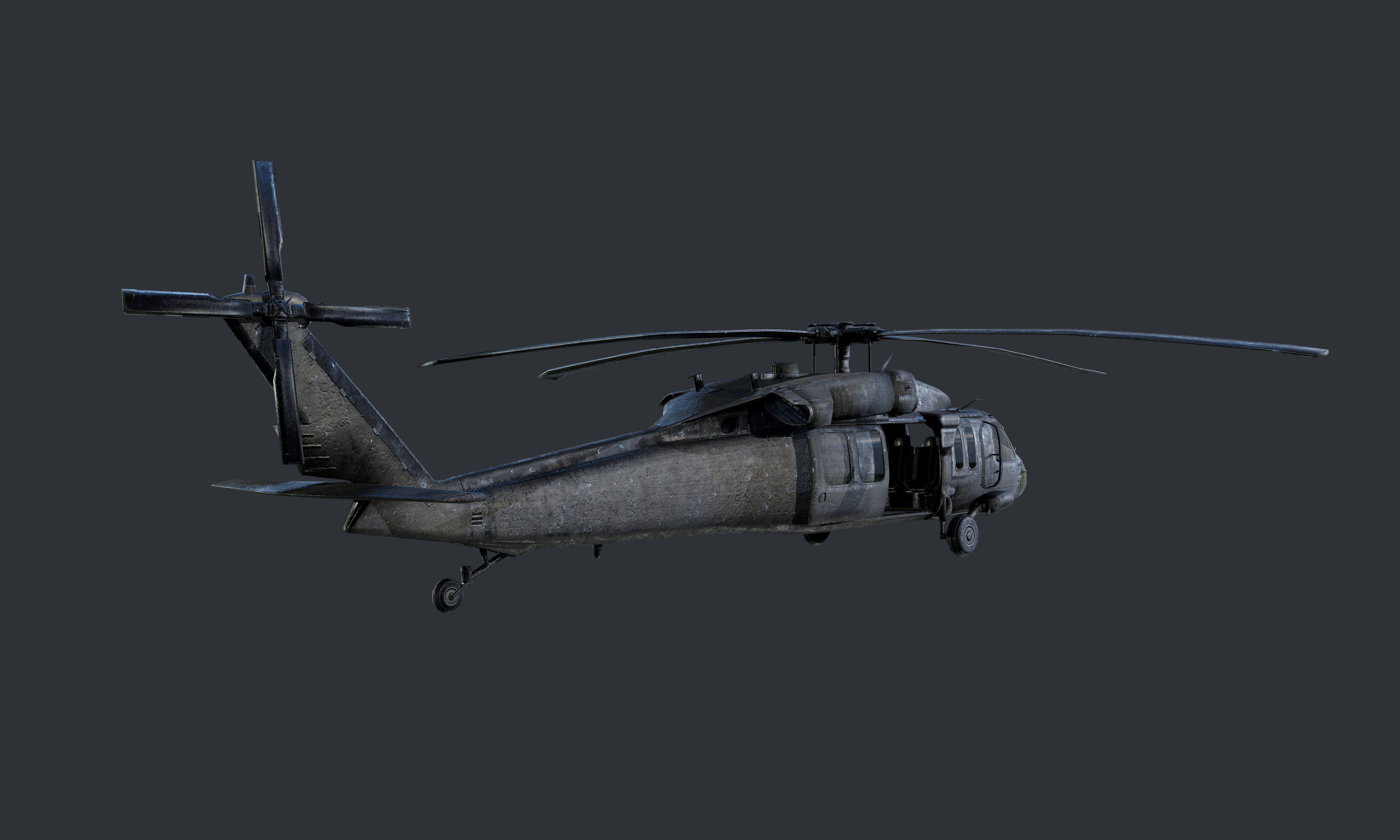 GAME READY Sikorsky UH60 Black Hawk Helicopter 02 Low-poly 3D model_2