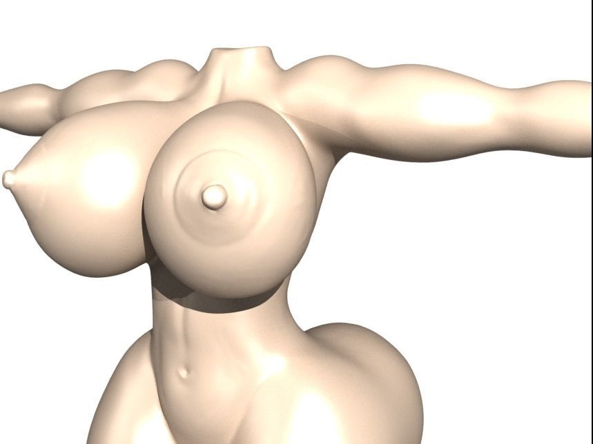 Female body Naked 3D model_2