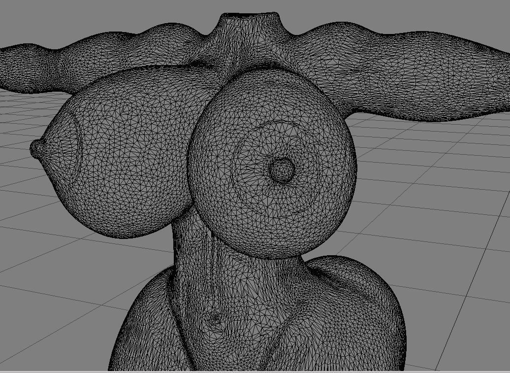 Female body Naked 3D model_5