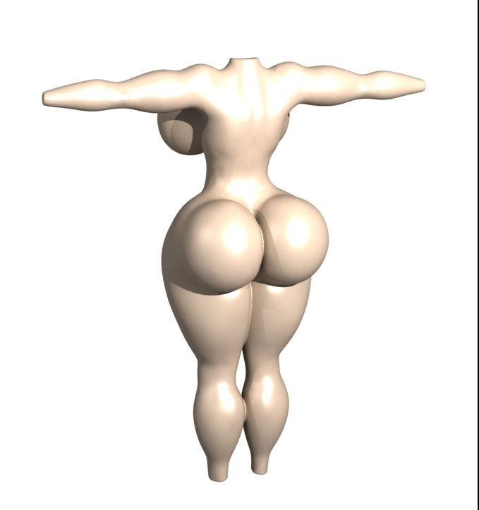 Female body Naked 3D model_1
