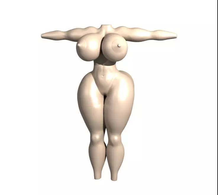 Female body Naked 3D model_0