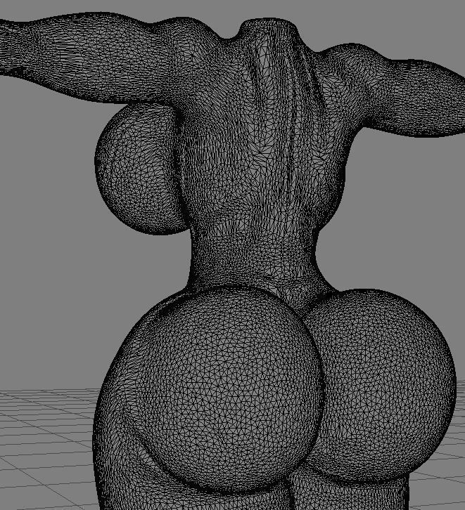 Female body Naked 3D model_6