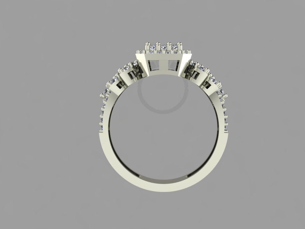 GC GOLD T82- Baguette ring Diamond gold 3D print model_5