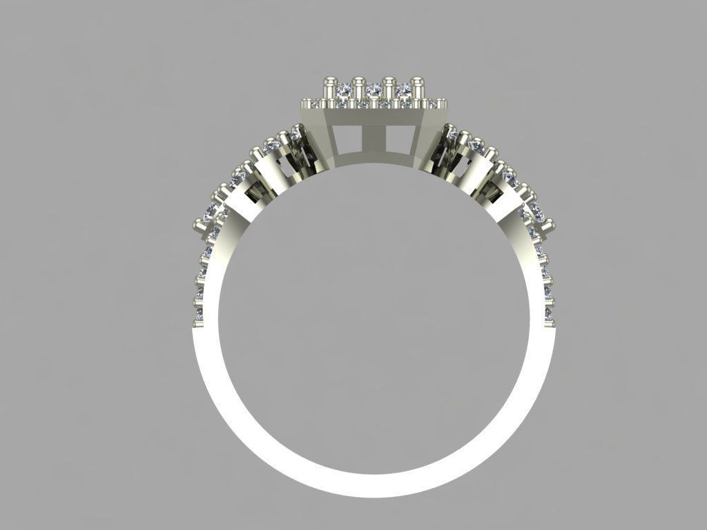 GC GOLD T82- Baguette ring Diamond gold 3D print model_6