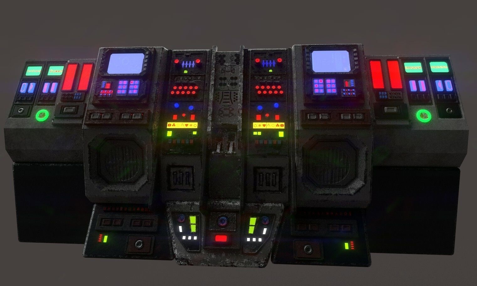 sci-fi control station Low-poly 3D model_6