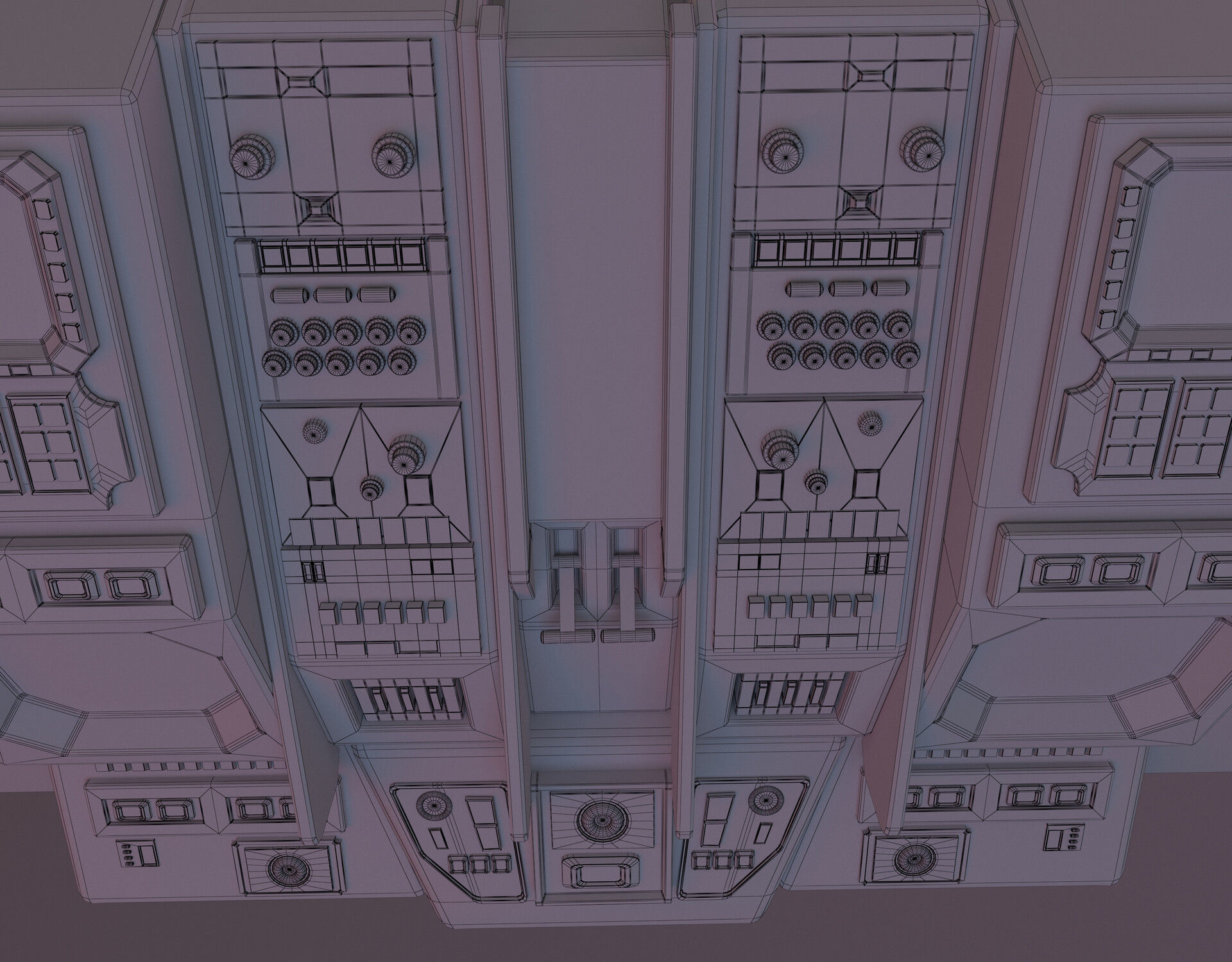 sci-fi control station Low-poly 3D model_2