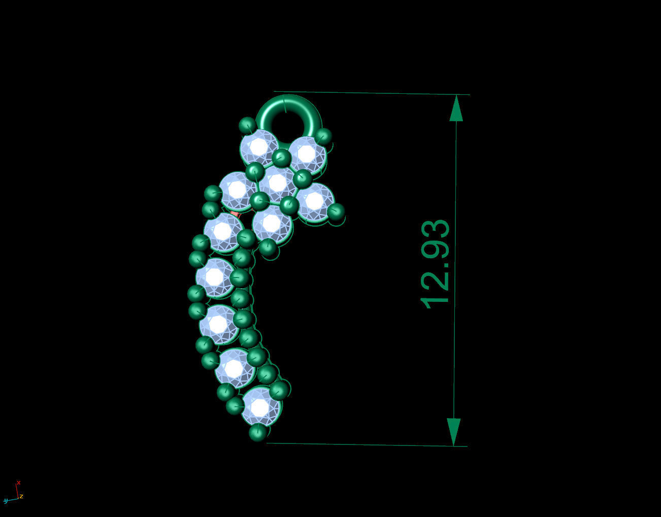 GC GOLD E049- Diamond Earring 3D print model_4