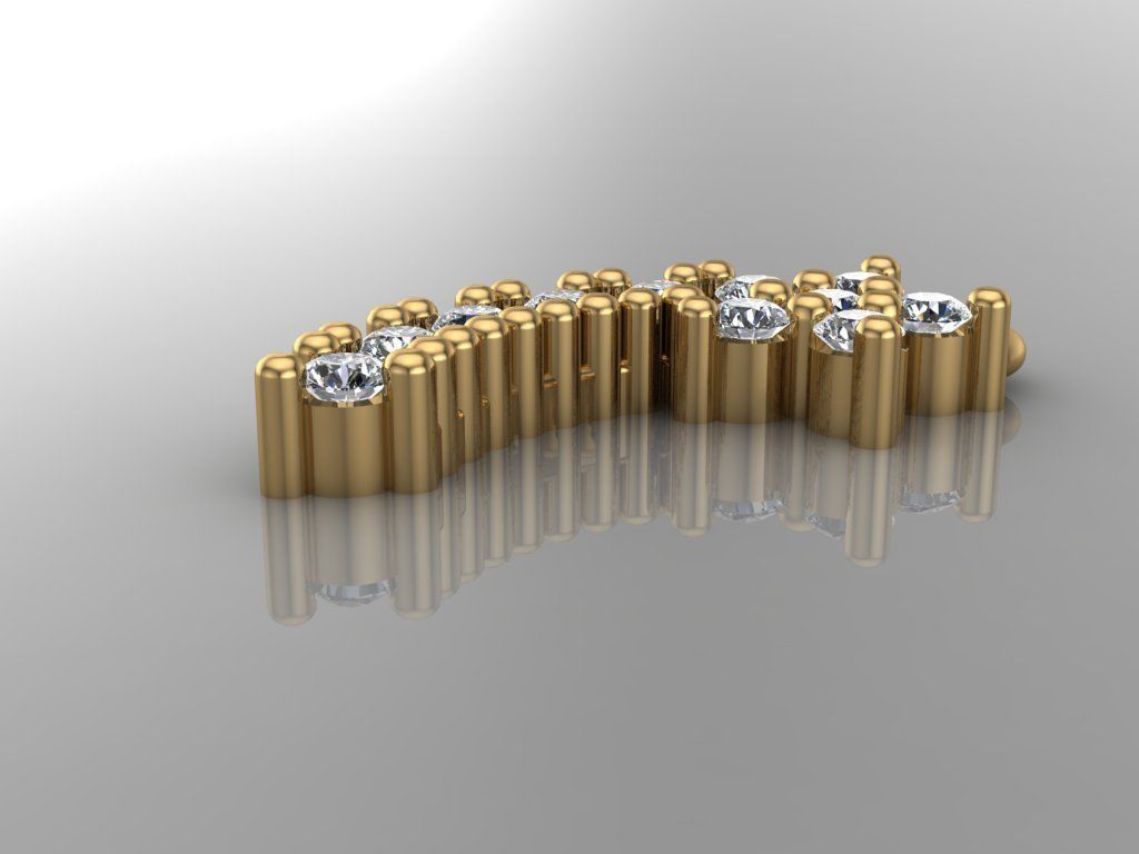 GC GOLD E049- Diamond Earring 3D print model_3