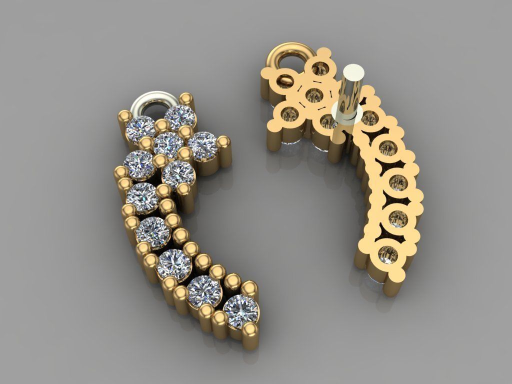 GC GOLD E049- Diamond Earring 3D print model_1