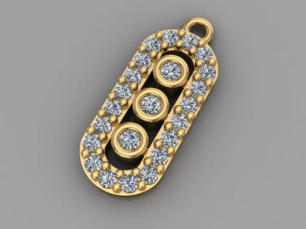 GC GOLD E055- Diamond Earring 3D print model